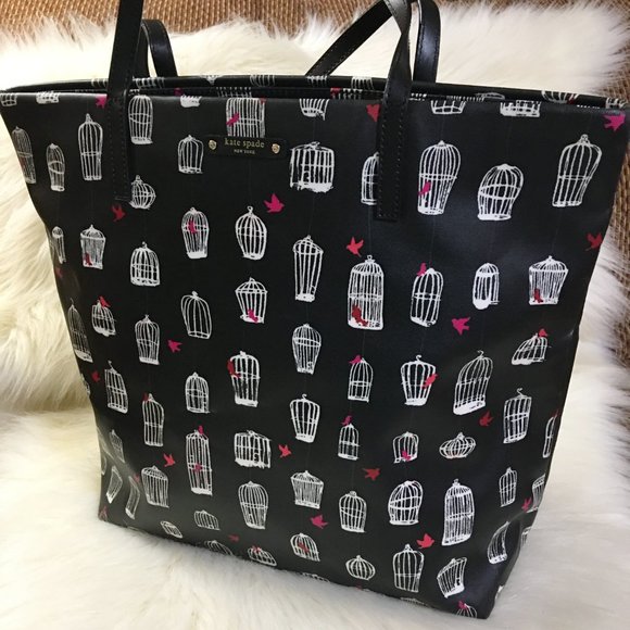 SOLD! Kate SPADE BON SHOPPER Large Birdcage Tote - Picture 15 of 16